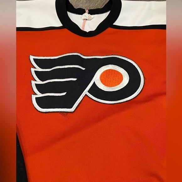 VTG Vintage 80’s Philadelphia Flyers NHL Maska Ultrafil Sz M Embroidered Jersey - Picture 2 of 10